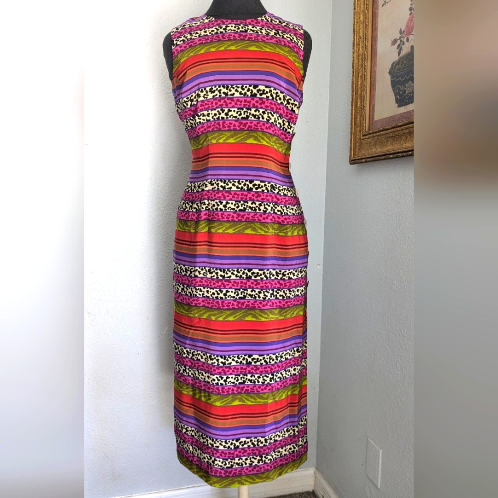 Vintage Maggy London Silk Midi Dress